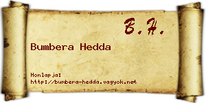 Bumbera Hedda névjegykártya